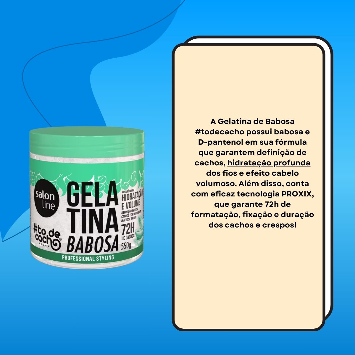 Gelatina Salon Line #todecacho Babosa Volume 550 g