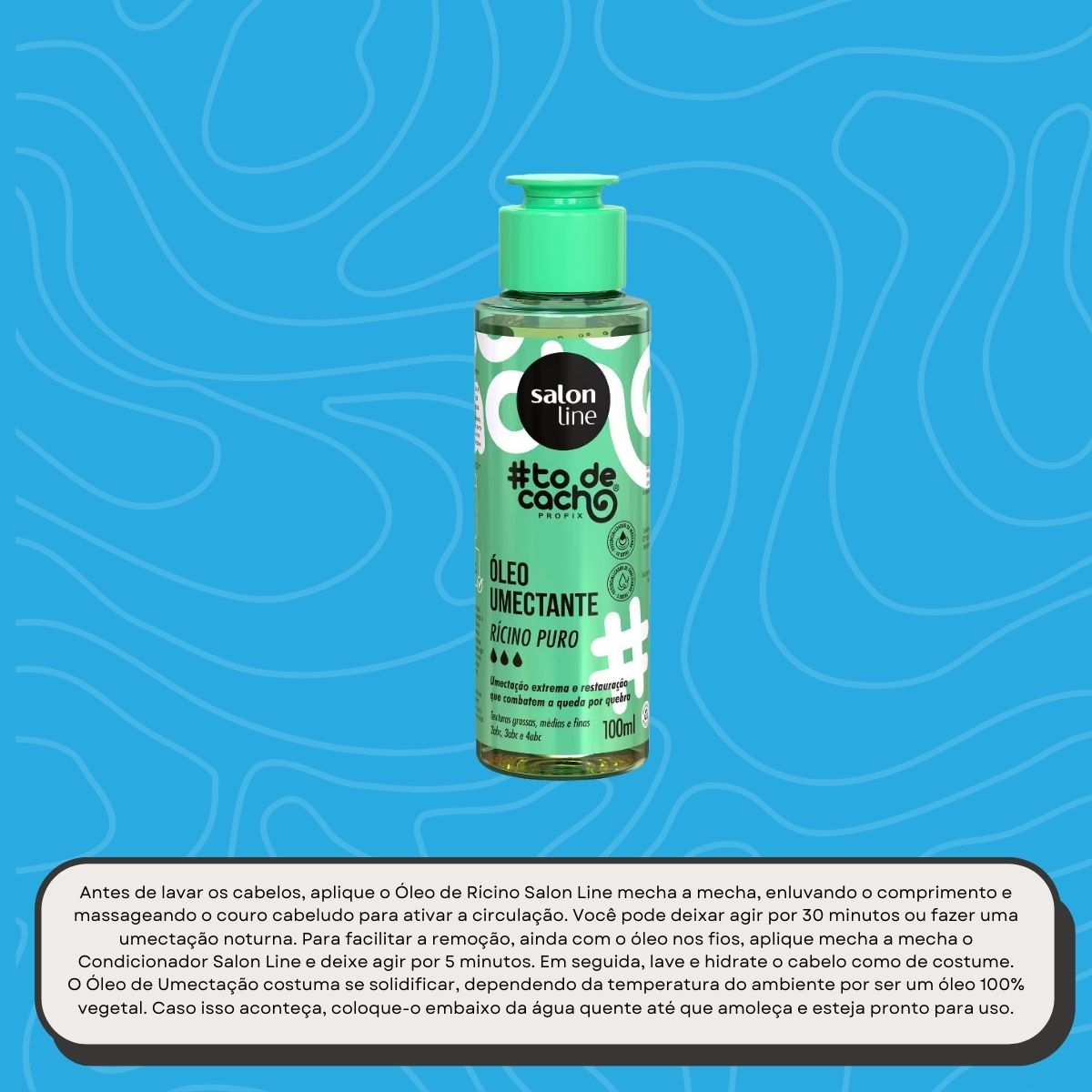Oleo Salon Line #todecacho Rícino Puro de Umectação 100 ml