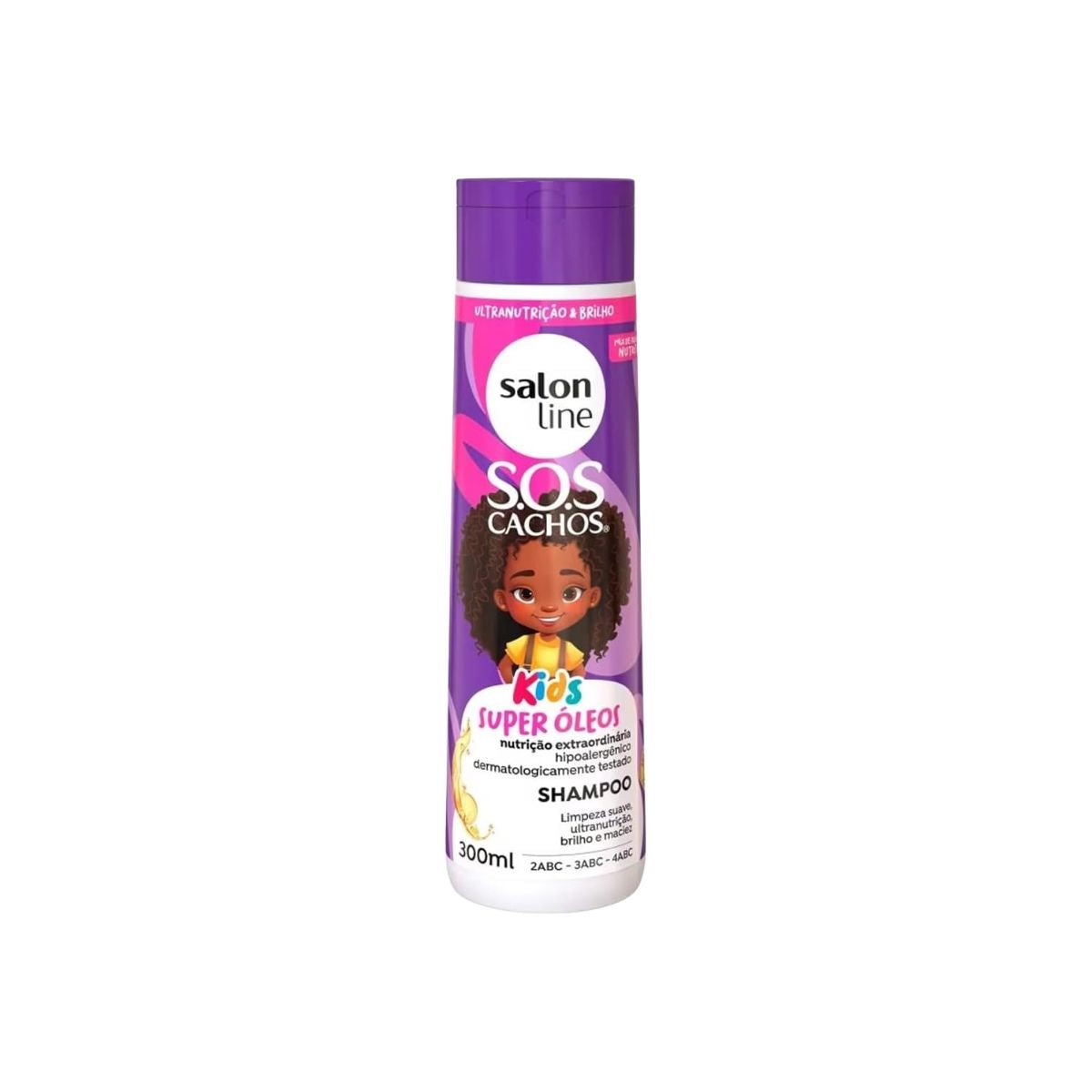 Shampoo Salon Line SOS Cachos Kids Super Oleos para Cabelo Cacheado 300ml