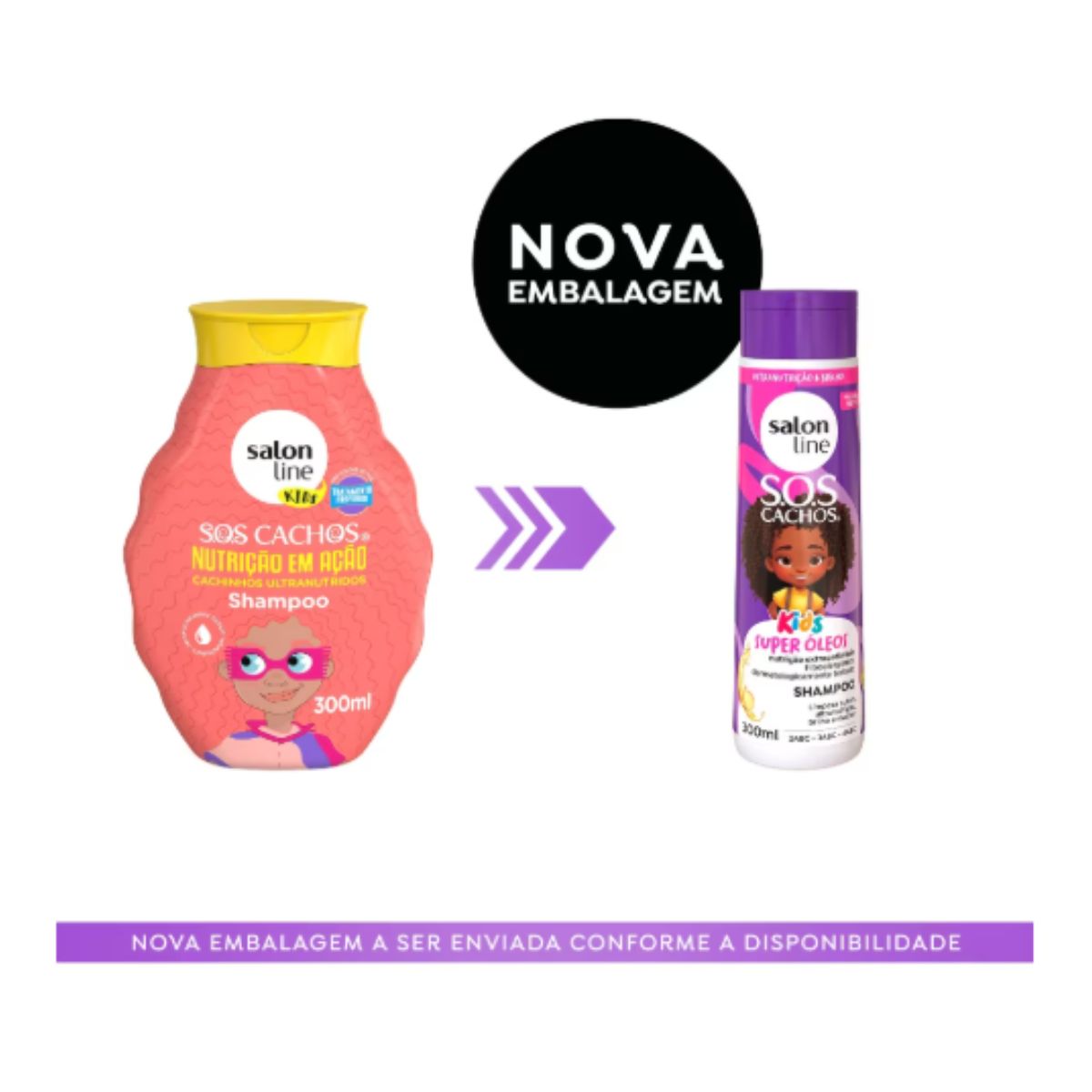 Shampoo Salon Line SOS Cachos Kids Super Oleos para Cabelo Cacheado 300ml