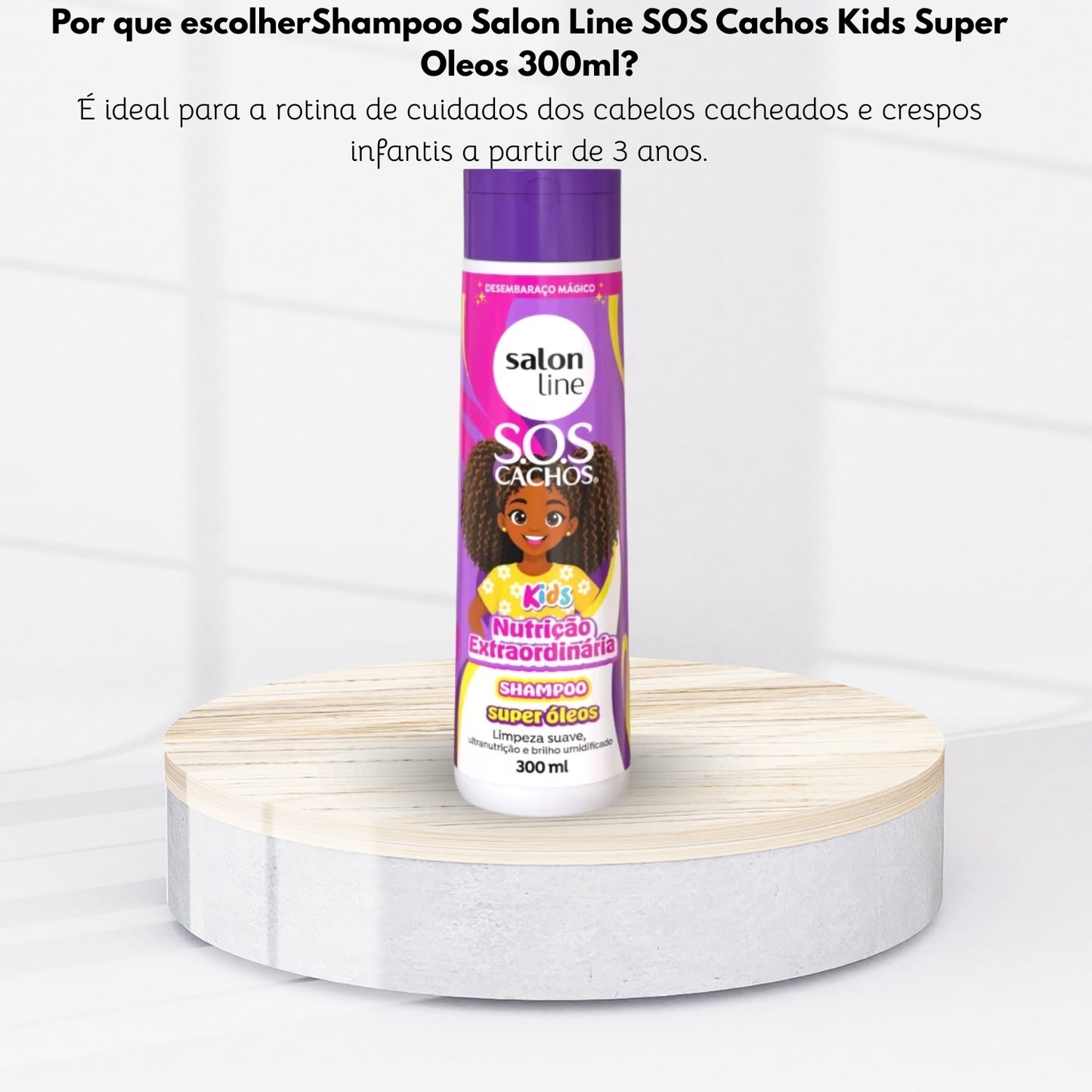 Shampoo Salon Line SOS Cachos Kids Super Oleos para Cabelo Cacheado 300ml