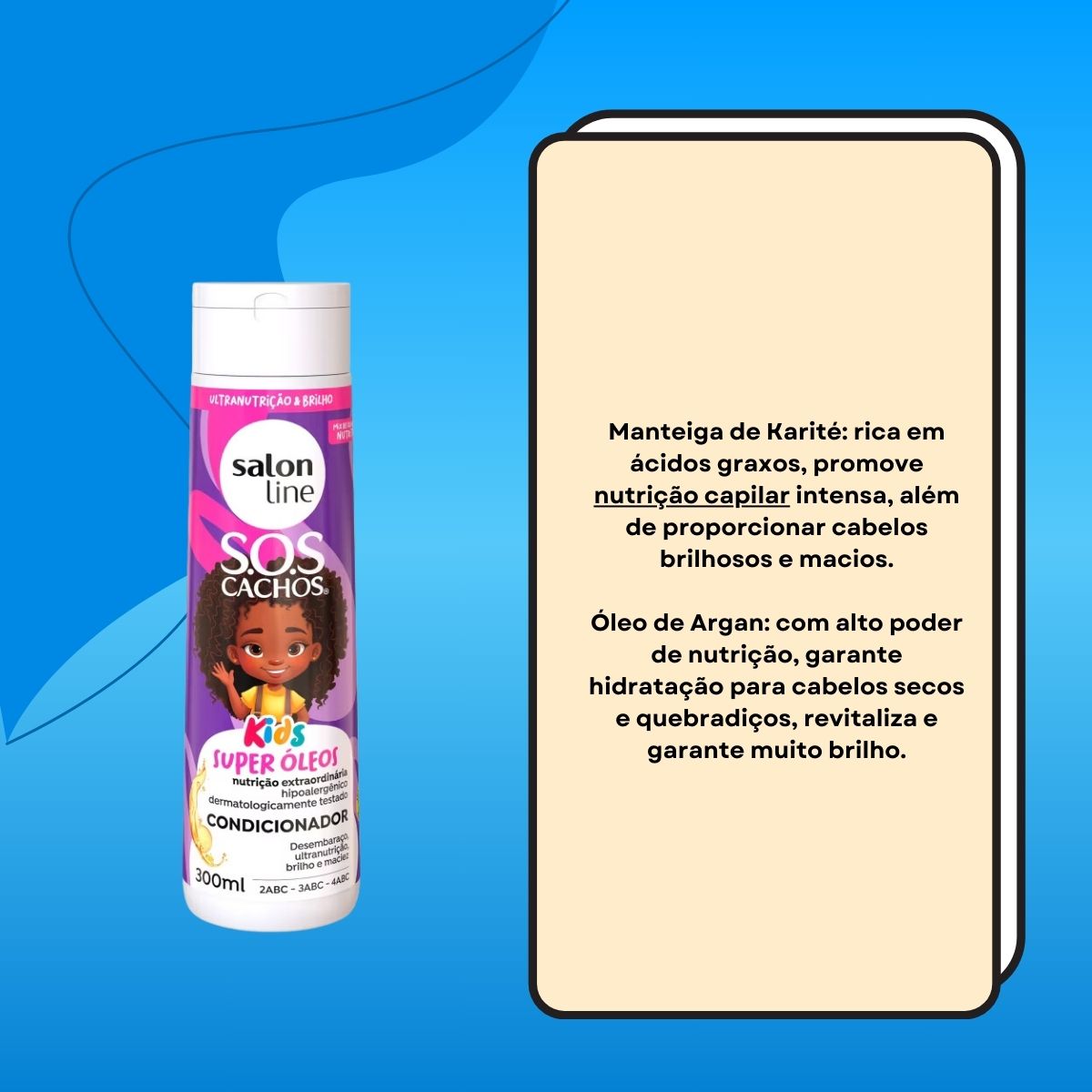 Condicionador Salon Line SOS Cachos Kids Super Oleos para Cabelo Cacheado 300 ml