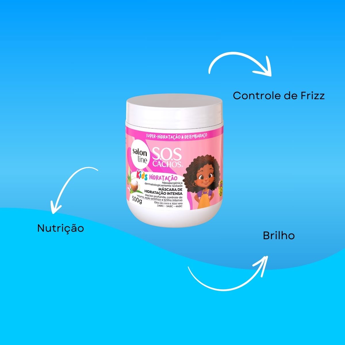 Máscara Salon Line SOS Cachos Kids Máscara de Hidratação para Cabelo Cacheado para Cabelo Cacheado 500 g