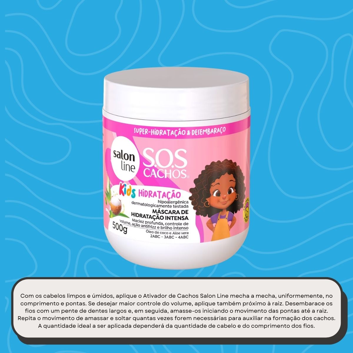 Máscara Salon Line SOS Cachos Kids Máscara de Hidratação para Cabelo Cacheado para Cabelo Cacheado 500 g
