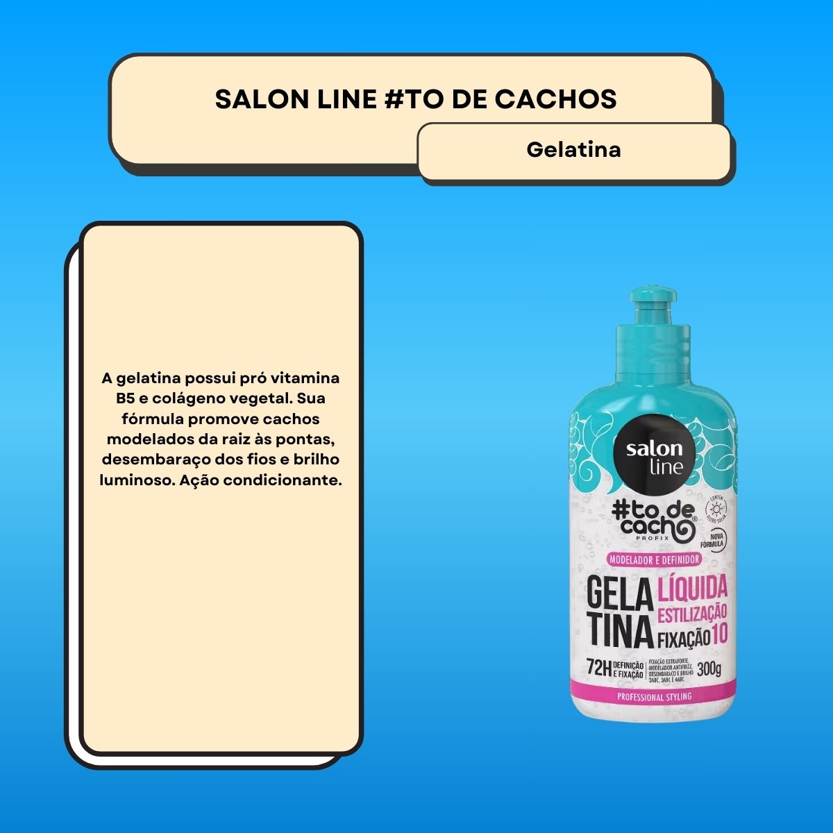 Gelatina Salon Line #todecacho Líquida Estilização 300 g