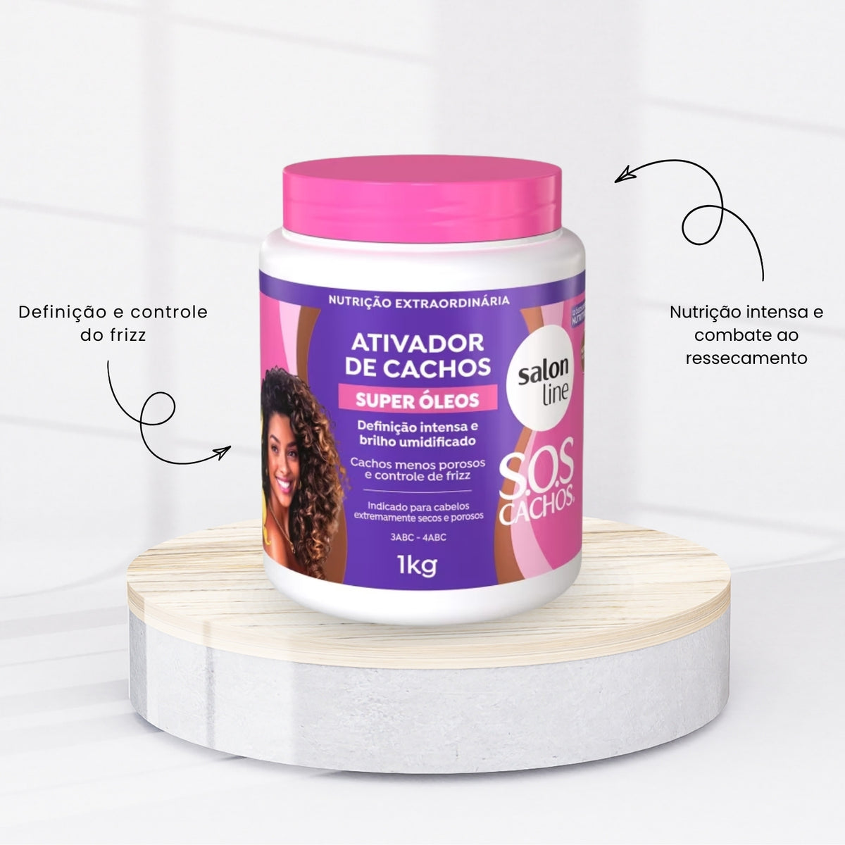 Ativador de Cachos Salon Line S.O.S Cachos Super Oleos para Cabelo Cacheado 1 Litro