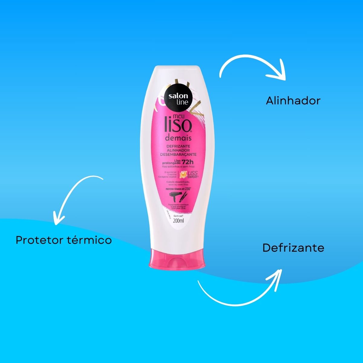 Protetor Térmico Salon Line Meu Liso Demais Defrizante 200 ml