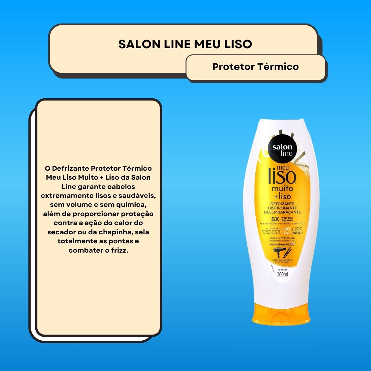 Protetor Térmico Salon Line Meu Liso Muito +Liso 200 ml