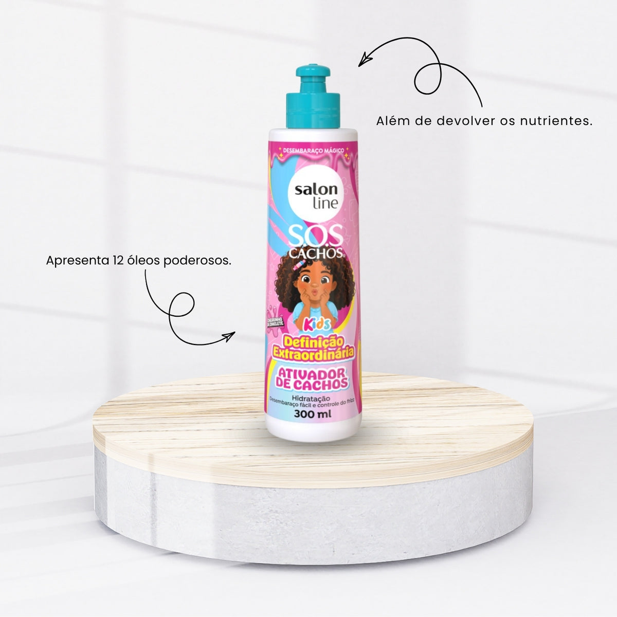Ativador de Cachos Salon Line S.O.S Cachos kids Chiclete para Cabelo Cacheado 300 ml