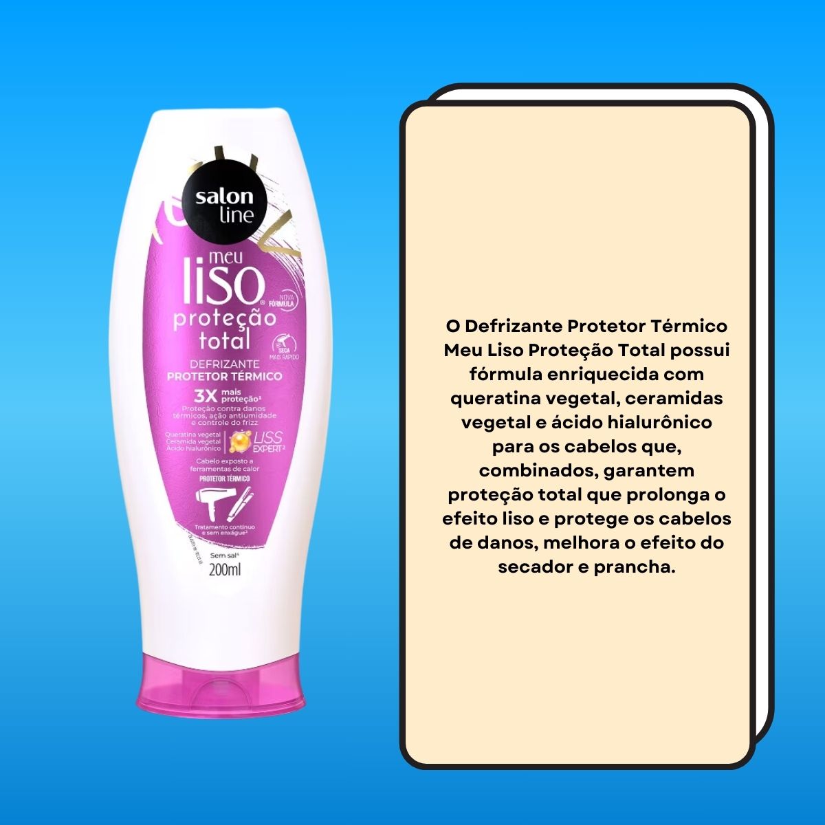 Protetor Térmico Salon Line Meu Liso Proteção Total 200 ml