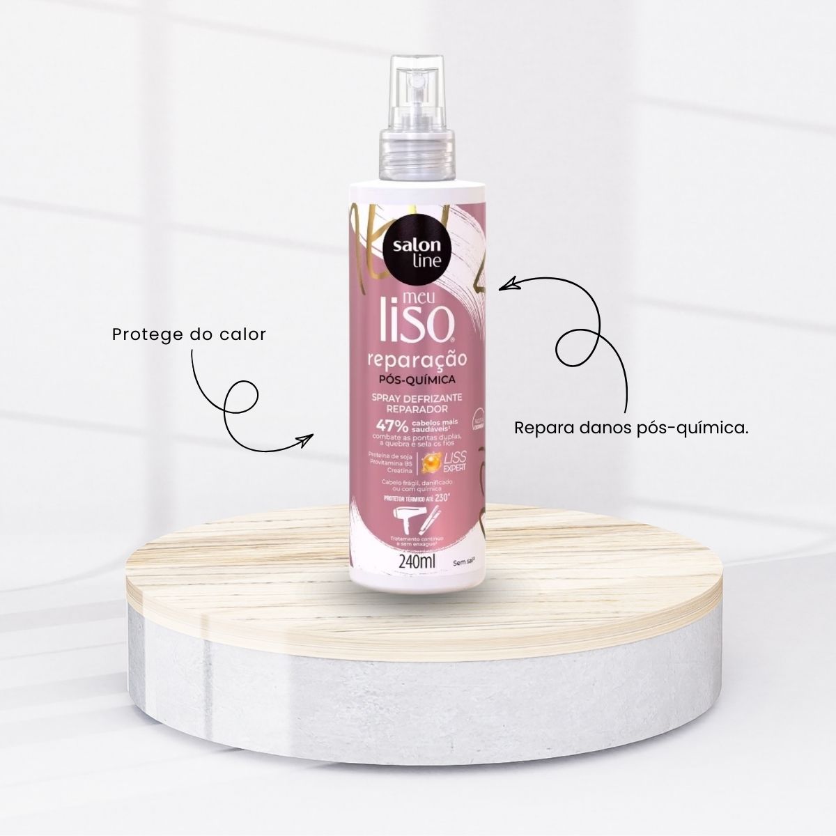 Spray Salon Line Meu Liso Protetor Térmico Reparação 240 ml