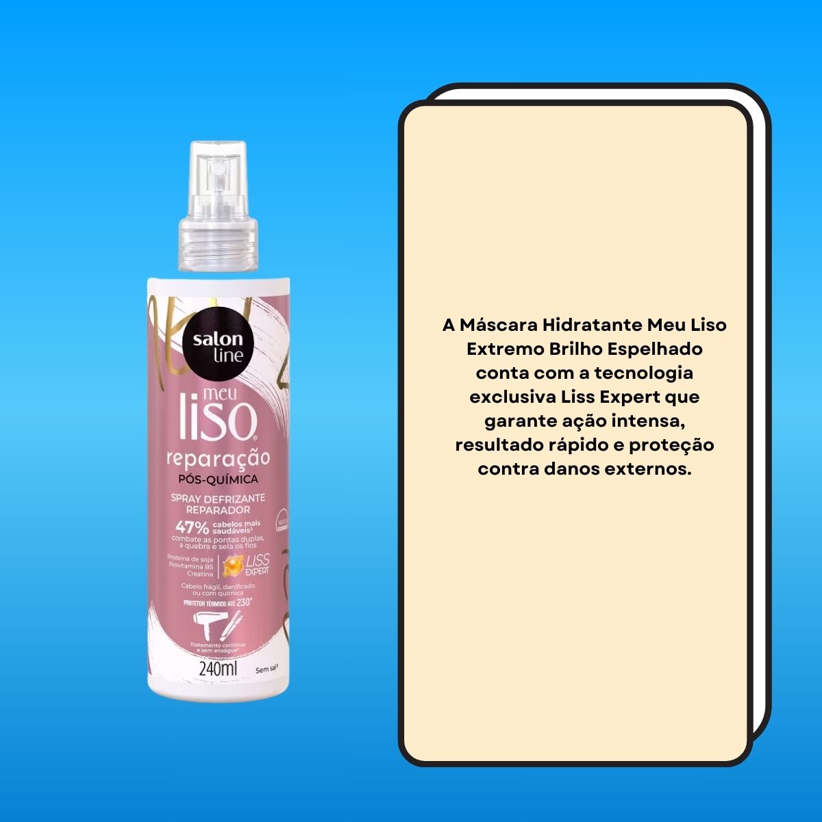 Spray Salon Line Meu Liso Protetor Térmico Reparação 240 ml