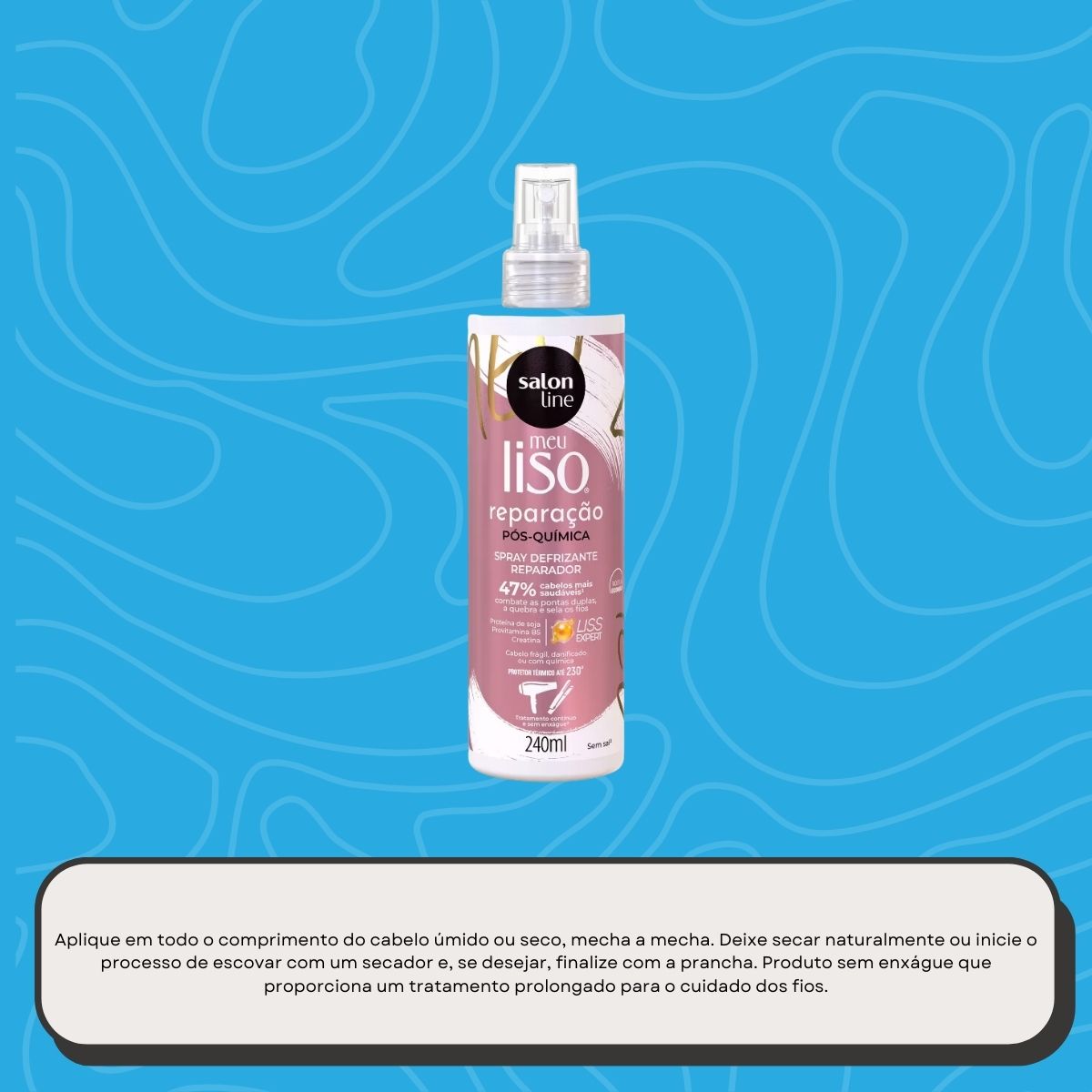 Spray Salon Line Meu Liso Protetor Térmico Reparação 240 ml