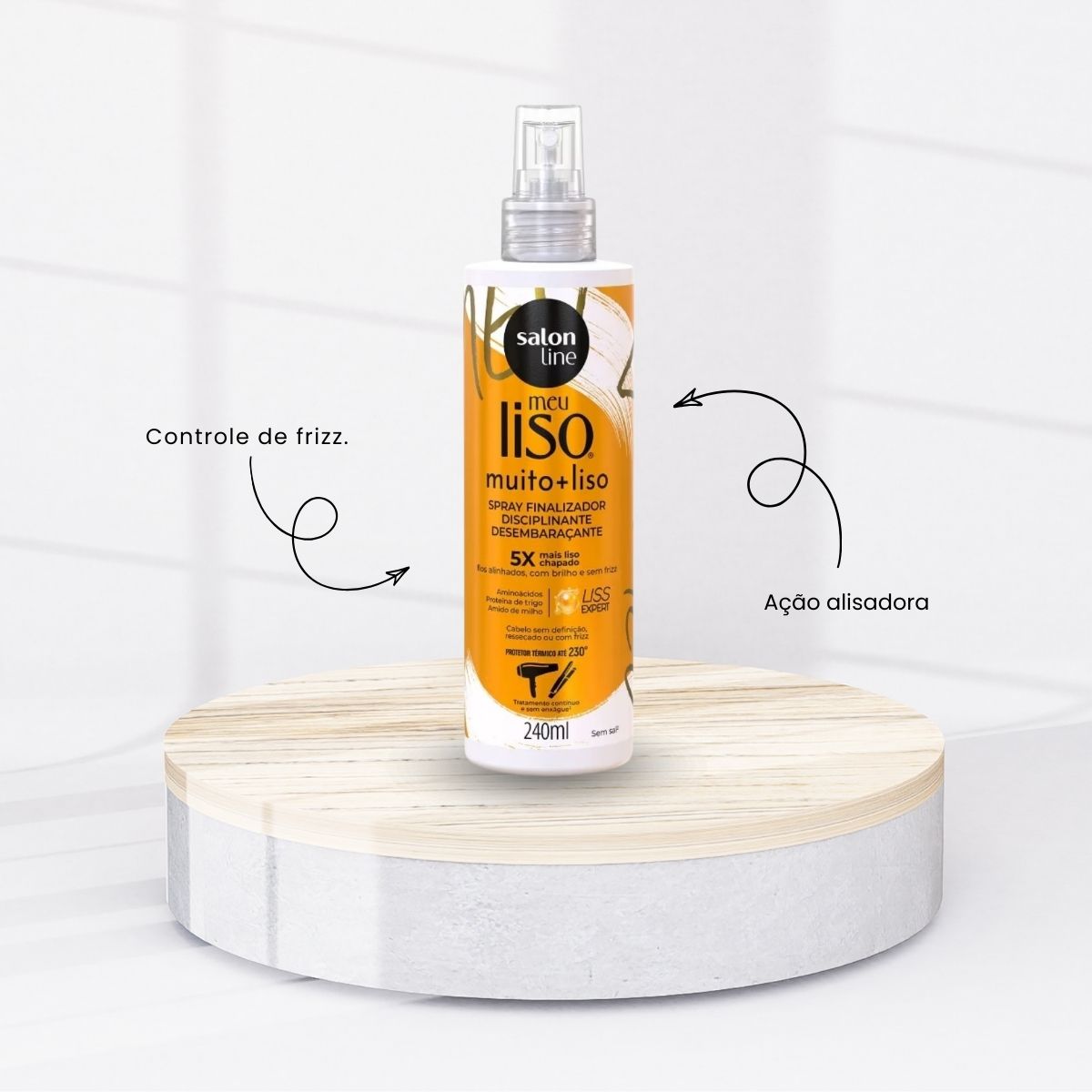 Spray Salon Line Meu Liso Muito +Liso Protetor Térmico 240 ml