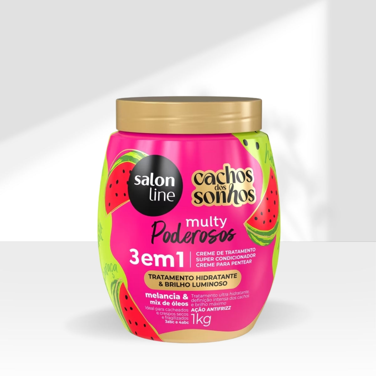 Creme de Pentear Salon Line Cachos dos Sonhos Melancia Multy 3 em 1 Creme para Cabelo Cacheado 1 Kg