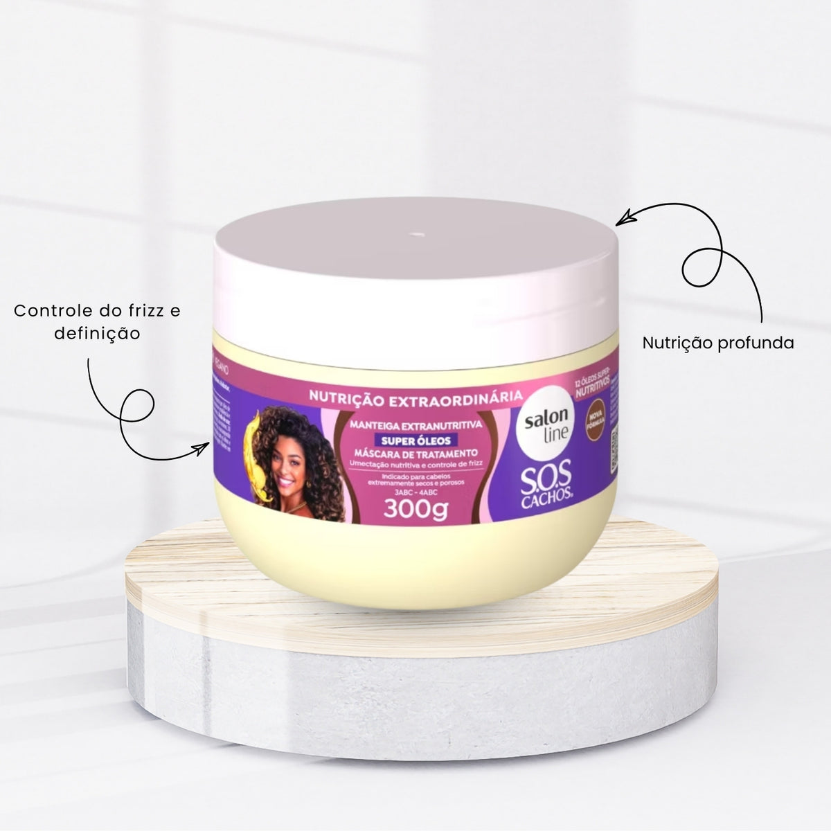Máscara Salon Line S.O.S Cachos Super Óleos Extranutritiva para Cabelo Cacheado 300 g