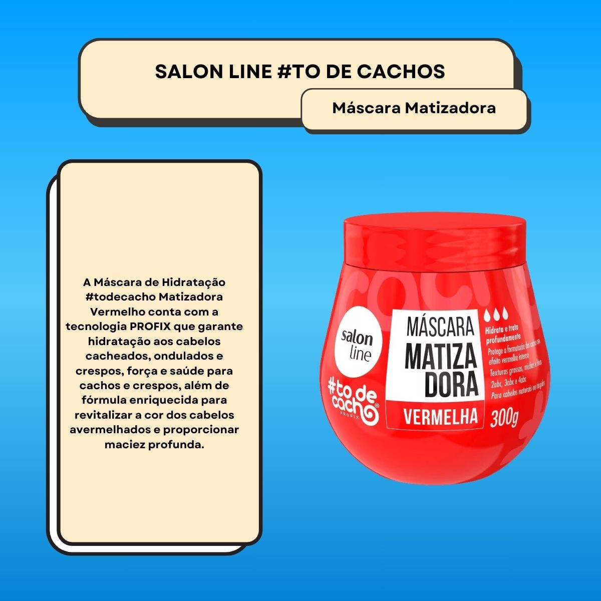 Máscara Matizadora Salon Line #todecacho Vermelha 300 g
