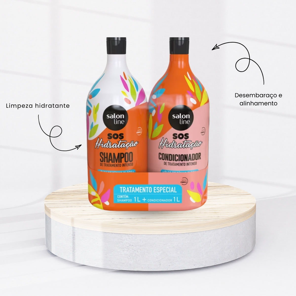 Kit Salon Line S.O.S Hidratação Shampoo e Condicionador 1 Litro