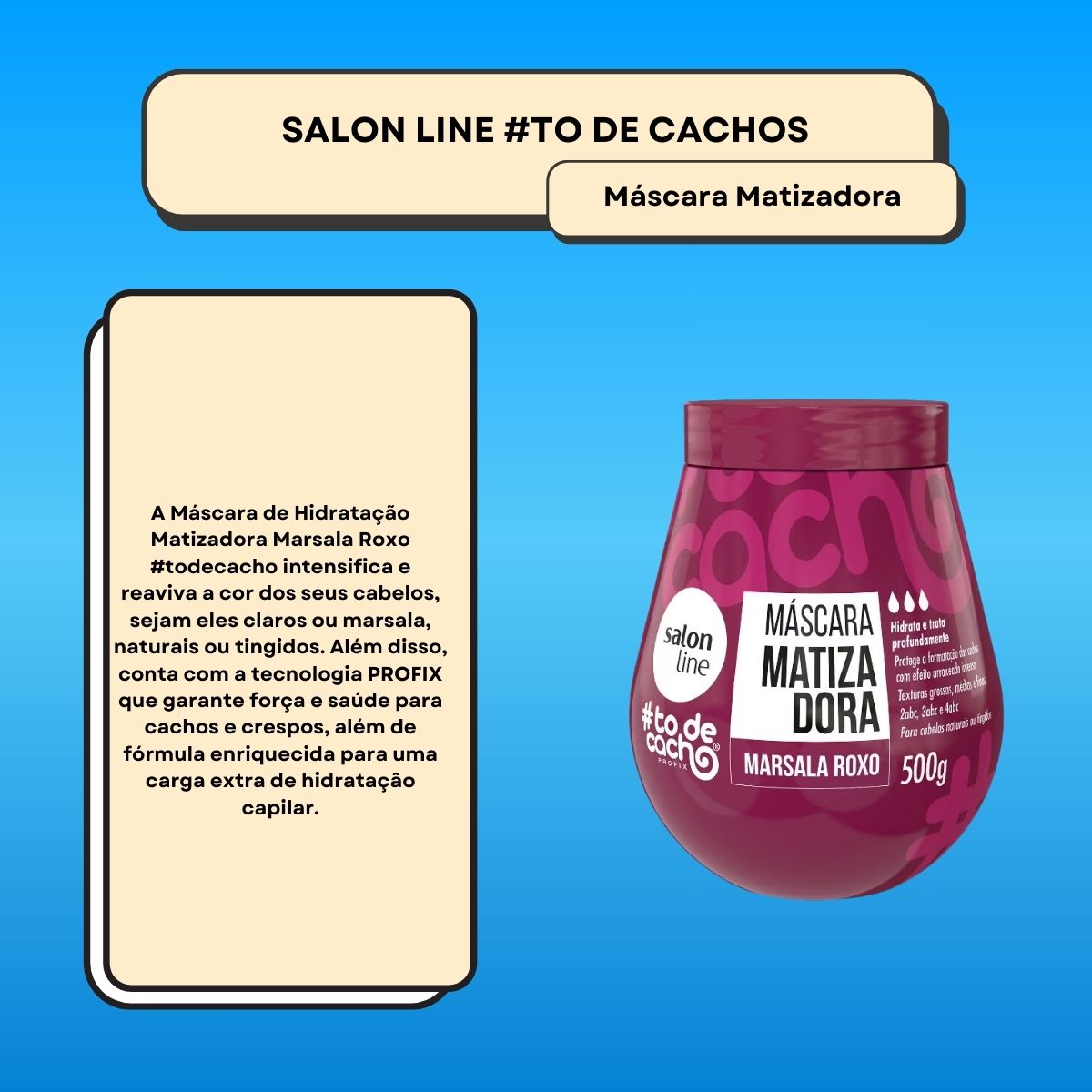 Máscara Matizadora Salon Line #todecacho Marsala Roxo 500 g