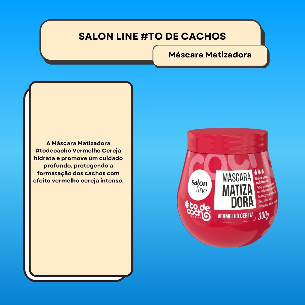 Máscara Salon Line #todecacho Vermelho Cereja 300 g