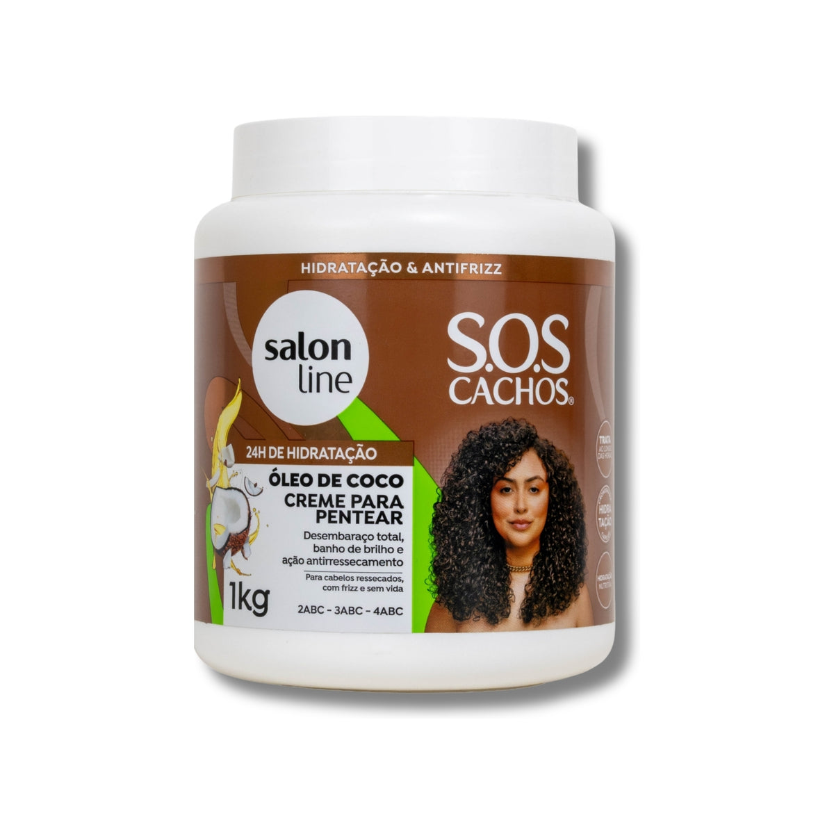 Creme de Pentear Salon Line S.O.S Cachos Oleo de Coco para Cabelo Cacheado 1 Kg