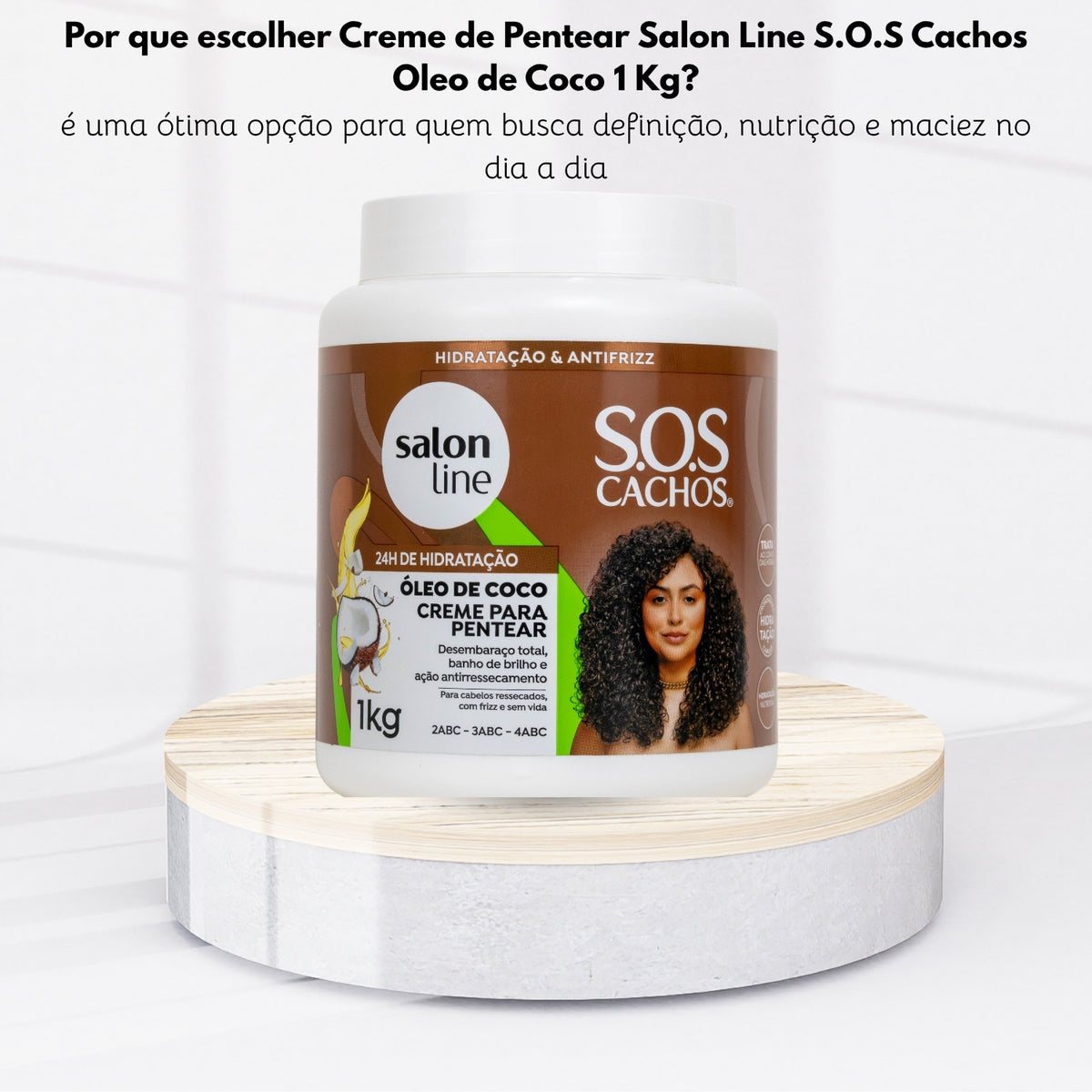 Creme de Pentear Salon Line S.O.S Cachos Oleo de Coco para Cabelo Cacheado 1 Kg