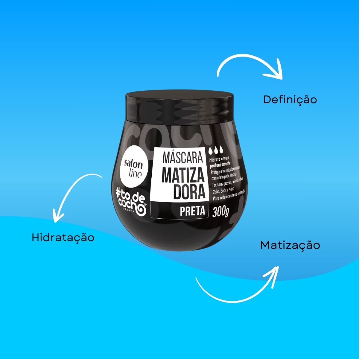 Máscara Matizadora Salon Line #todecacho Preta 300 g