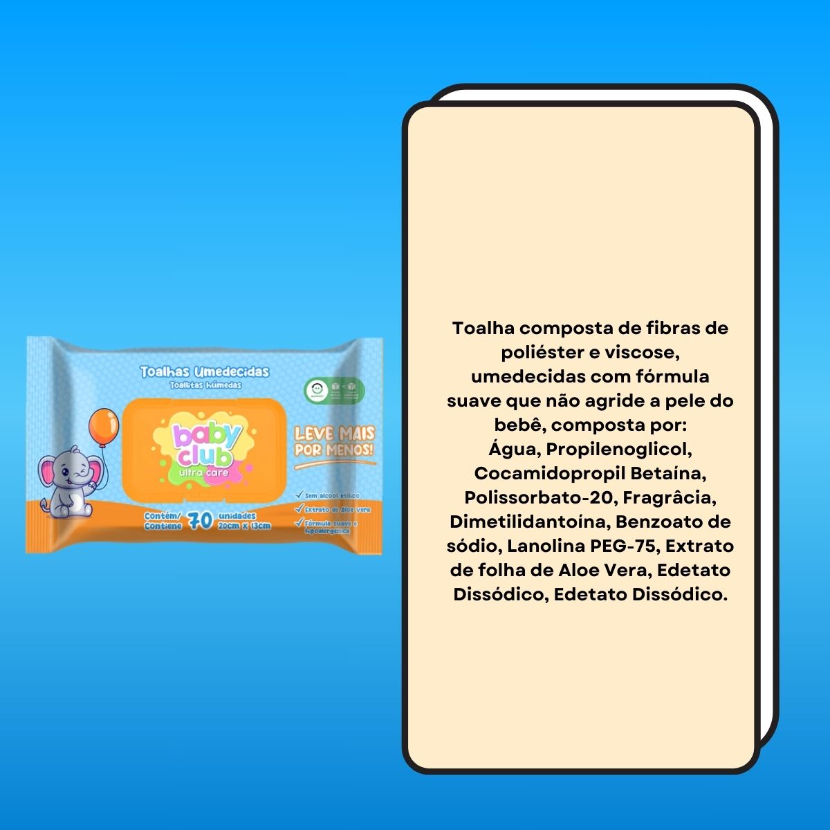 Baby Club Toalhas Umedecidas Tradicional 70 Folhas