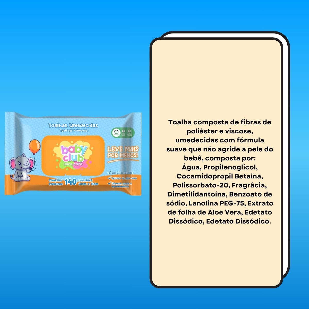 Baby Club Toalhas Umedecidas Tradicional 140 Folhas