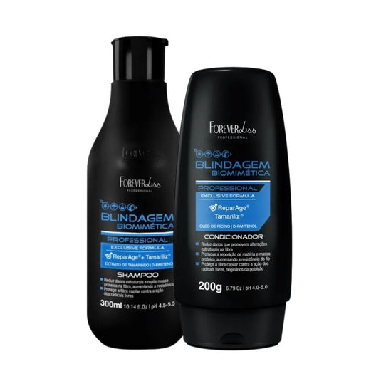 Kit Forever Liss Blindagem Biomimética Capilar Shampoo +Condicionador