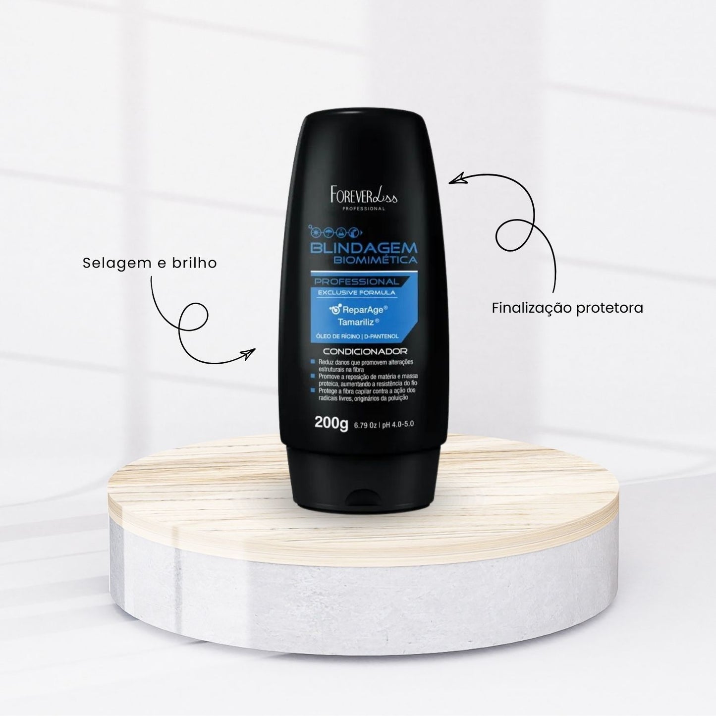 Kit Forever Liss Blindagem Biomimética Capilar Shampoo +Condicionador
