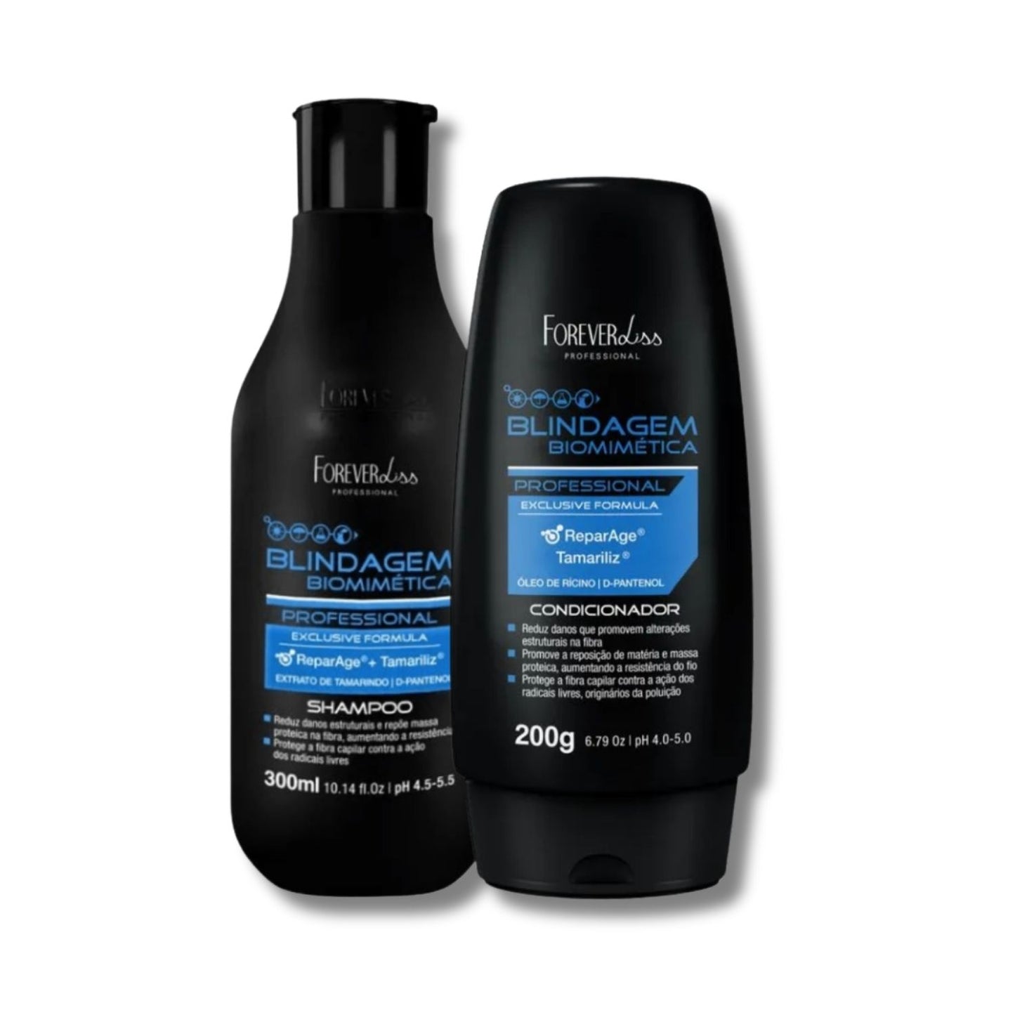 Kit Forever Liss Blindagem Biomimética Capilar Shampoo +Condicionador