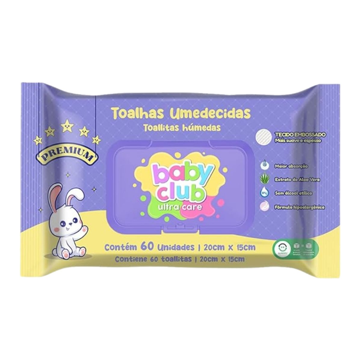 Baby Club Toalhas Umedecidas Premium 60 Folhas