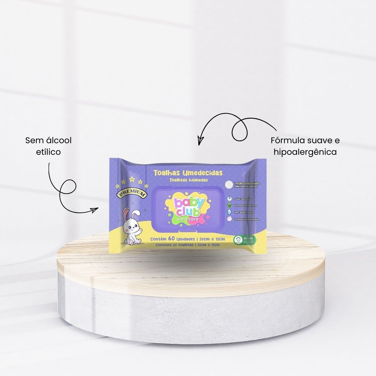 Baby Club Toalhas Umedecidas Premium 60 Folhas
