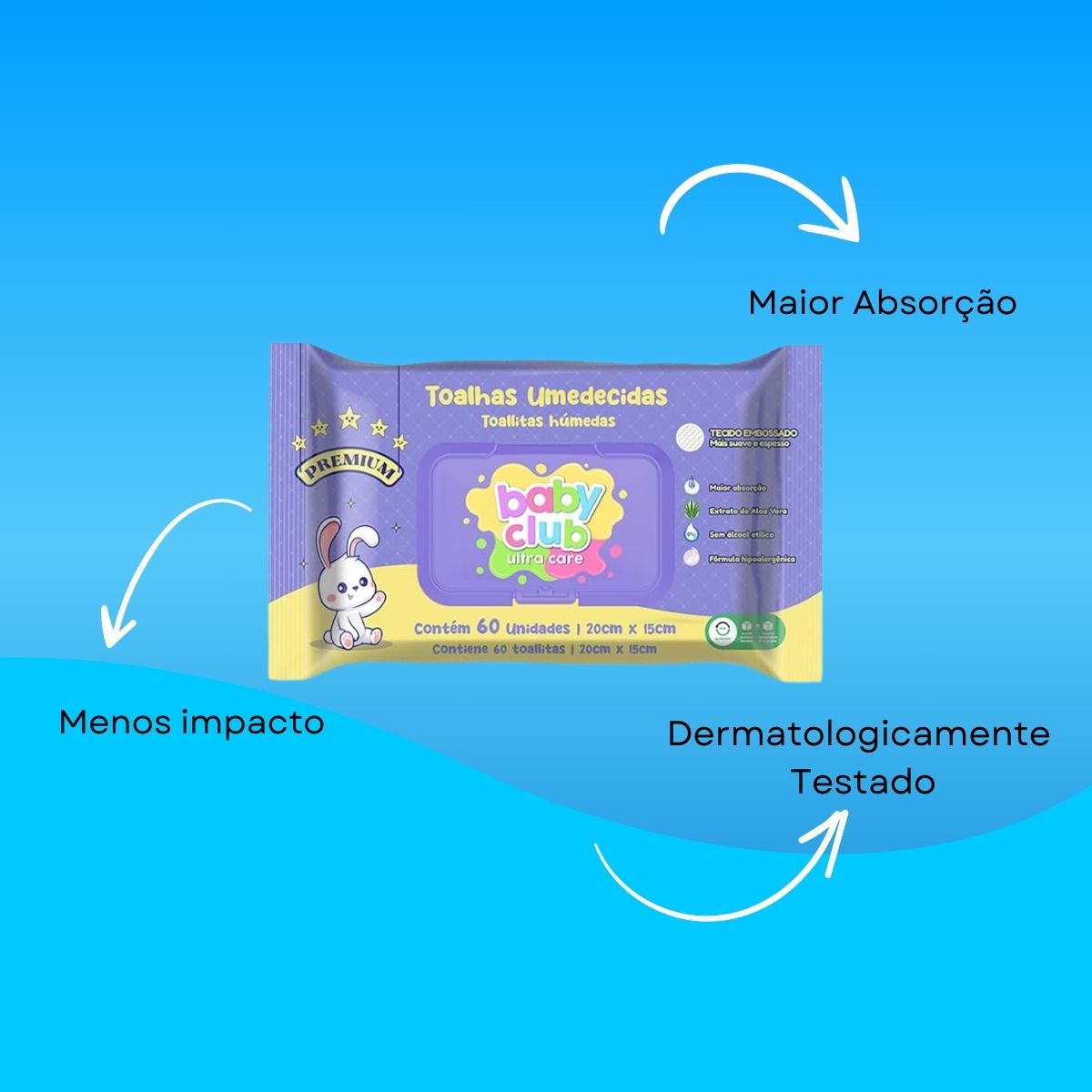 Baby Club Toalhas Umedecidas Premium 60 Folhas