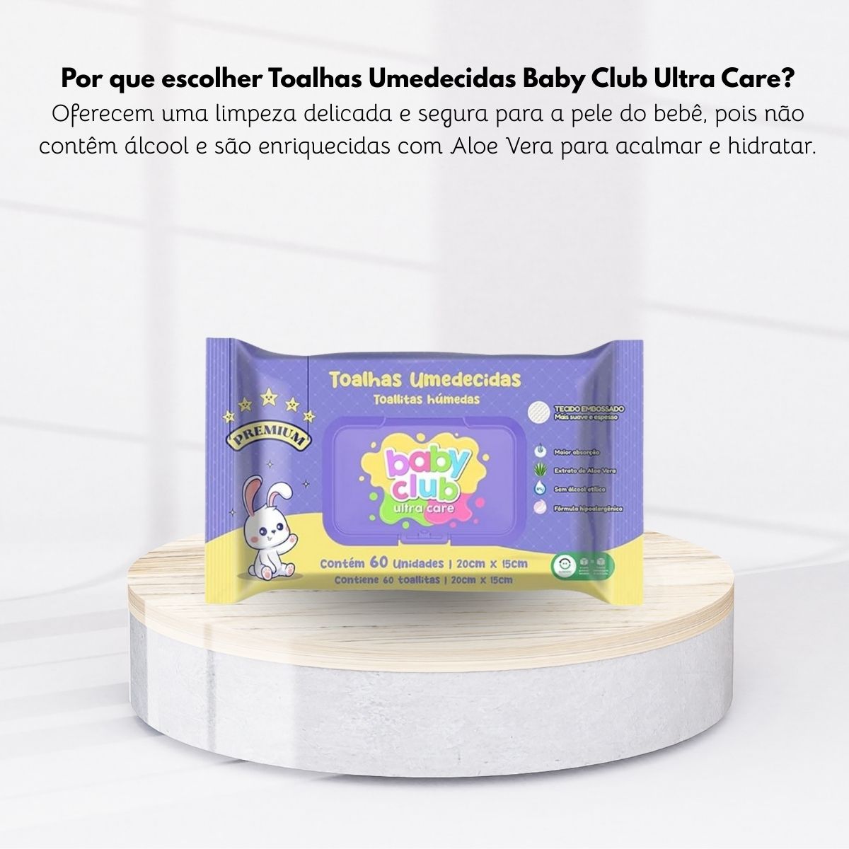 Baby Club Toalhas Umedecidas Premium 60 Folhas