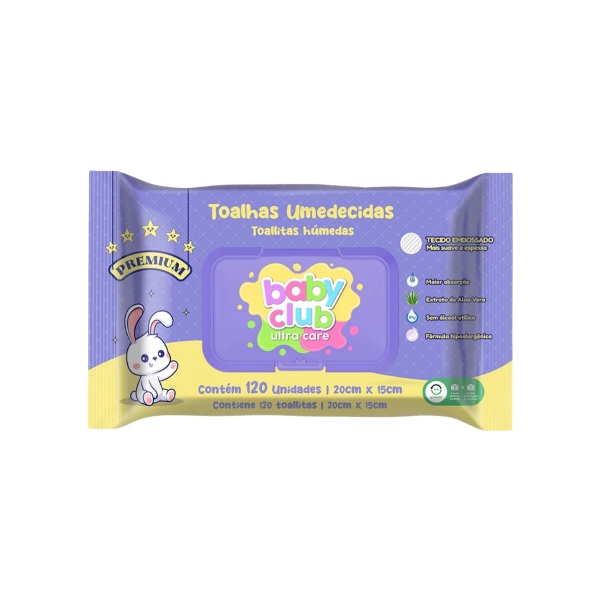 Baby Club Toalhas Umedecidas Premium 120 Folhas