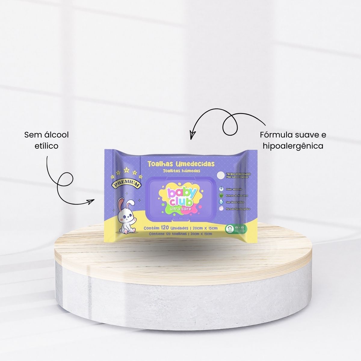 Baby Club Toalhas Umedecidas Premium 120 Folhas