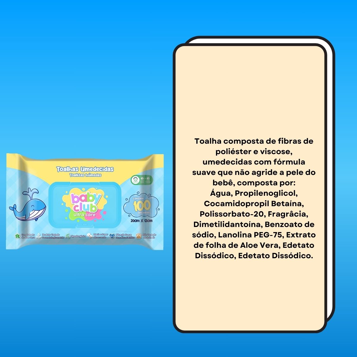 Baby Club Toalhas Umedecidas Premium 100 Folhas