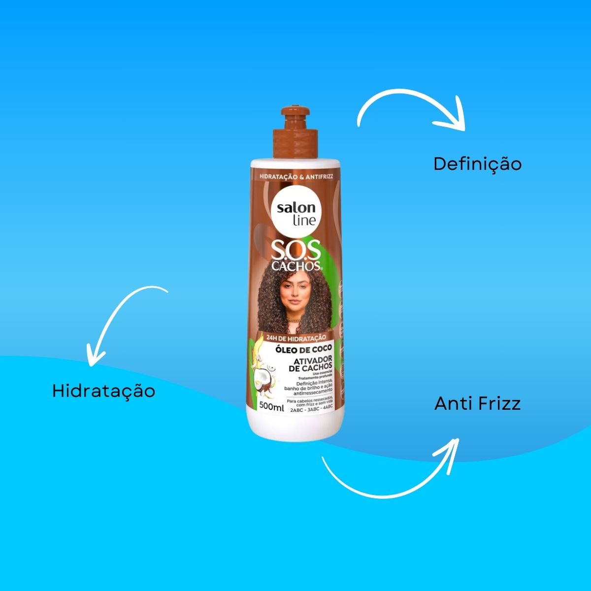 Salon Line SOS Cachos Óleo de Coco Ativador de Cachos 500ml