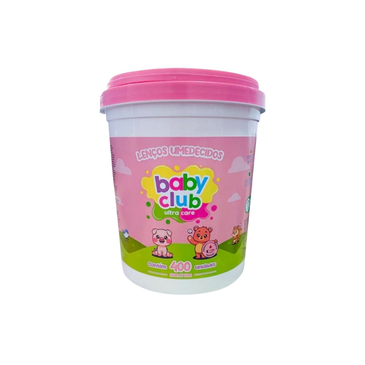 Baby Club Lenços Umedecidos Balde Rosa 400 Folhas