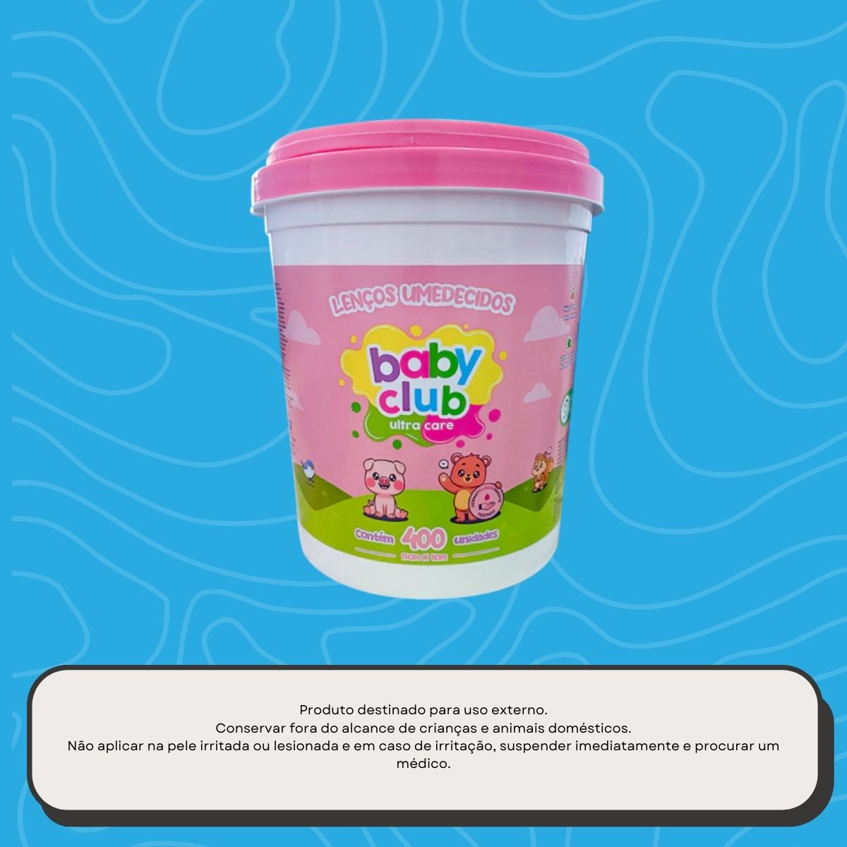 Baby Club Lenços Umedecidos Balde Rosa 400 Folhas