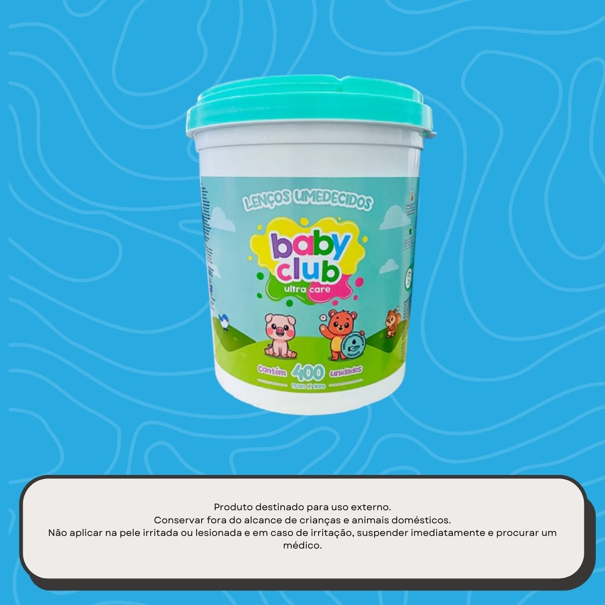 Baby Club Lenços Umedecidos Balde Verde 400 Folhas