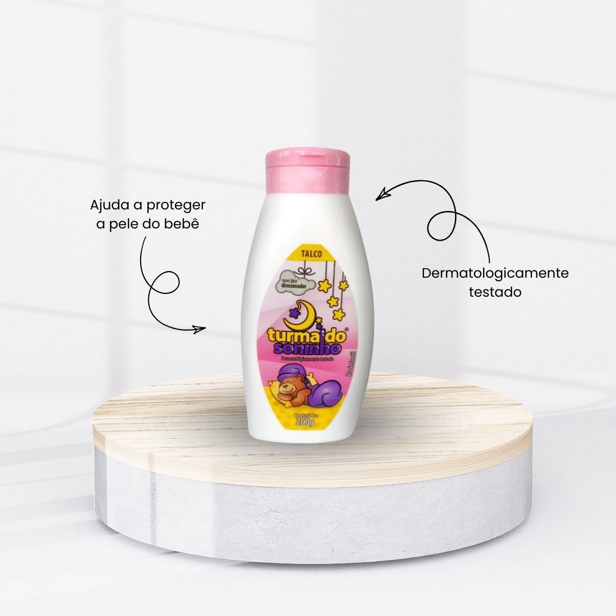 Talco Turma do Soninho Rosa 200 g