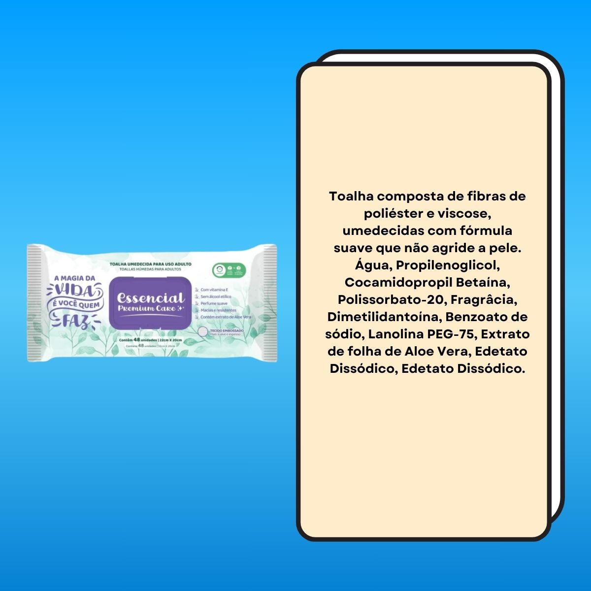 Essencial Care Toalhas Umedecidas Adulto 48 Folhas