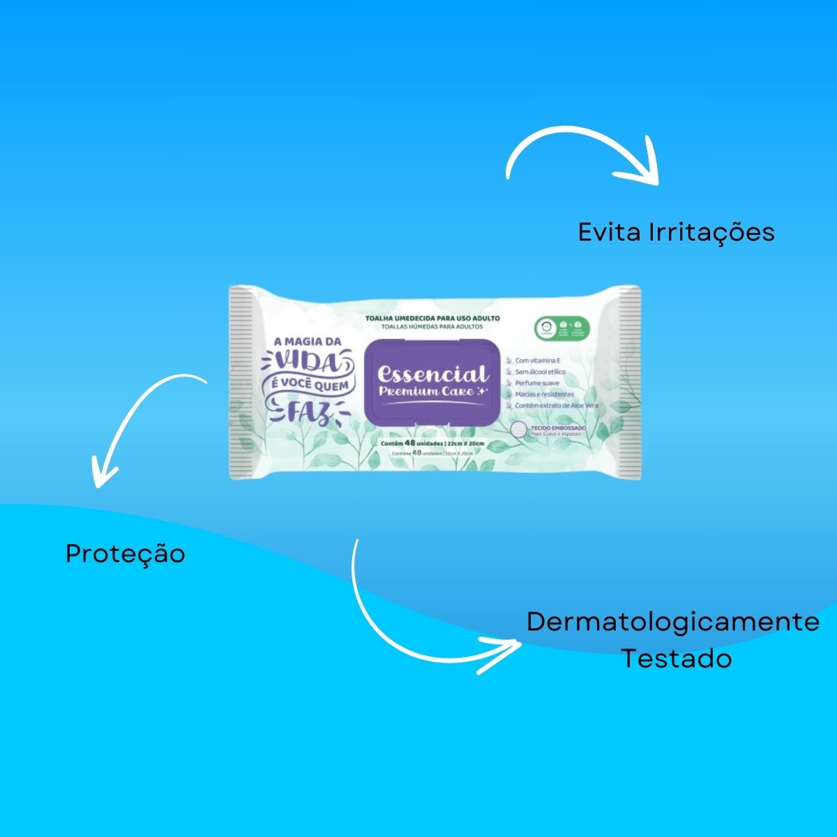 Essencial Care Toalhas Umedecidas Adulto 48 Folhas