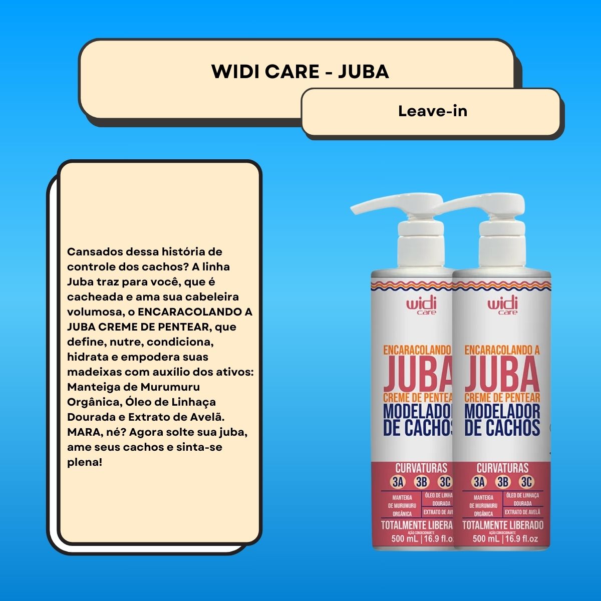 Kit Widi Care Encaracolando a Juba 2 Creme de Pentear 500 ml