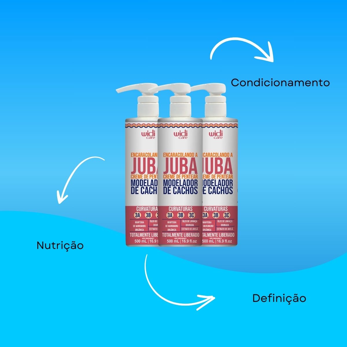 Kit Widi Care Encaracolando a Juba 3 Creme de Pentear 500 ml