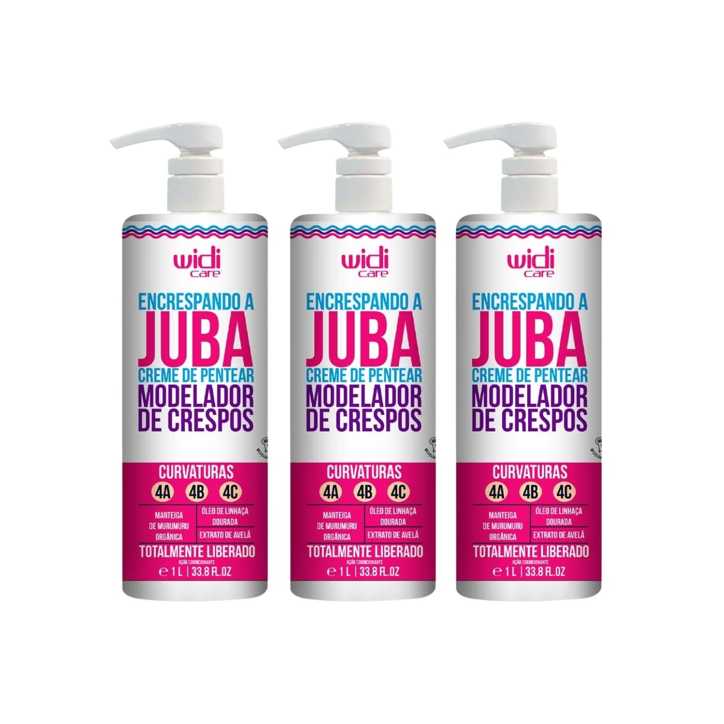 Kit Widi Care Encrespando a Juba 3 Creme de Pentear 500 ml