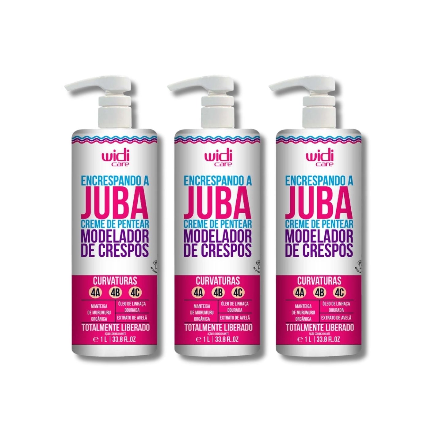 Kit Widi Care Encrespando a Juba 3 Creme de Pentear 500 ml